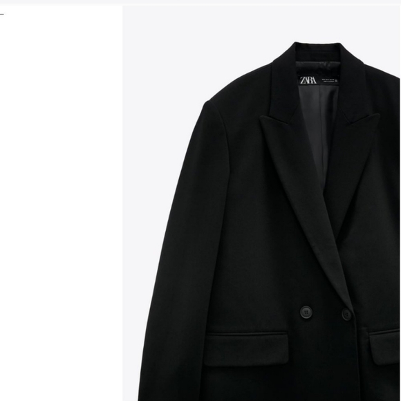ZARA BLACK DOUBLE-BREASTED OVERSIZED BLAZER size XS - Picture 7 of 9